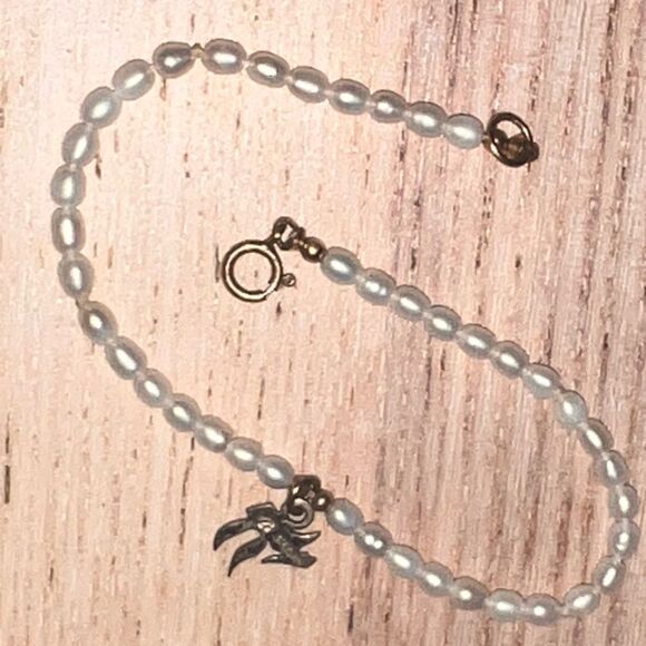 Real pearl chai bracelet genuine freshwater pearls sterling silver Hebrew letter - Picture 6 of 10